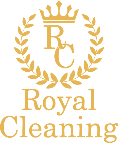 logo Royal Cleaning - żółte pionowe